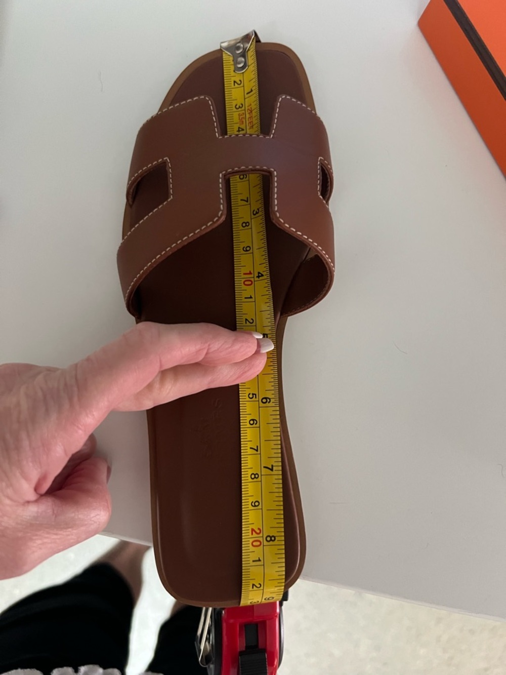 Hermès Tan Leather Sandals, Soles- size euro 35/us 5-5.5 ORAN Sandal - Picture 15 of 15